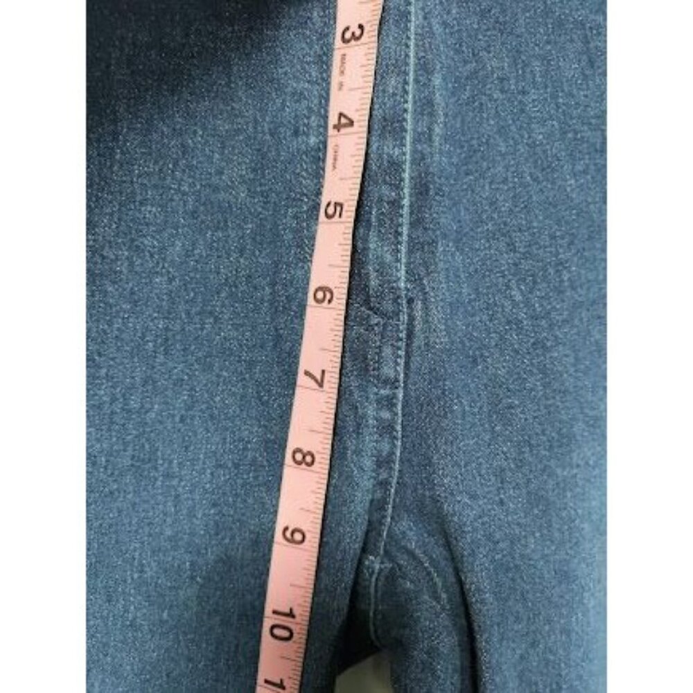 NWT Basix II Embroidered Sheer Side Mid Rise Denim Straight Jeans Blue Womens 4 - Picture 15 of 16